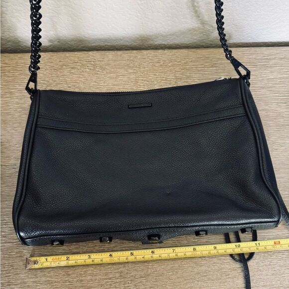 Rebecca Minkoff Black Chain Strap Studded Leather Crossbody Purse Bag - Picture 3 of 10